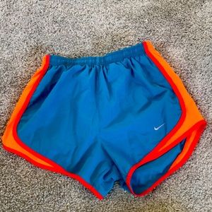 SOLD: Electric blue and orange Nike running shorts